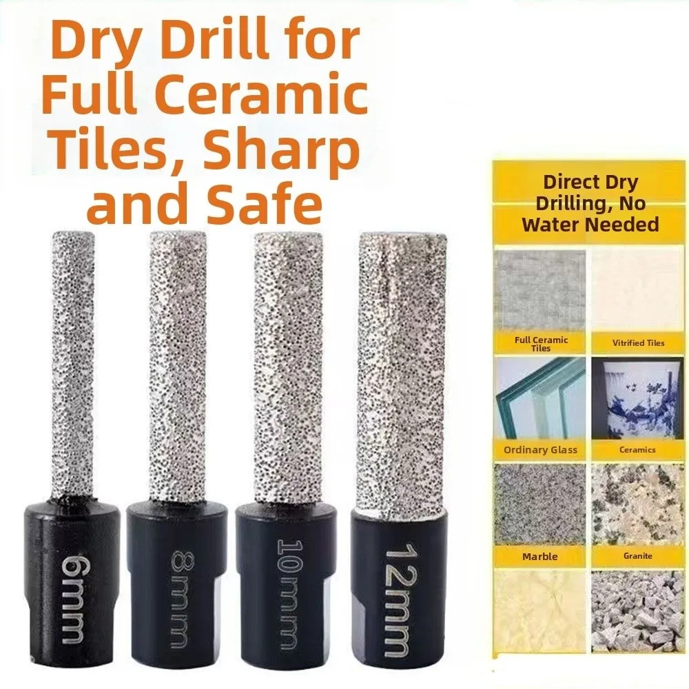 4pcs Hexagonal Shank Ceramic Tile Drilling Bit Dry-drilling 6/8/10/12mm Tile Hole Opener Brazing M10 Thread Tile Drill Bit
4pcs Hexagonal Shank Ceramic Tile Drilling Bit Dry-drilling 6/8/10/12mm Tile Hole Opener Brazing M10 Thread Tile Drill Bit