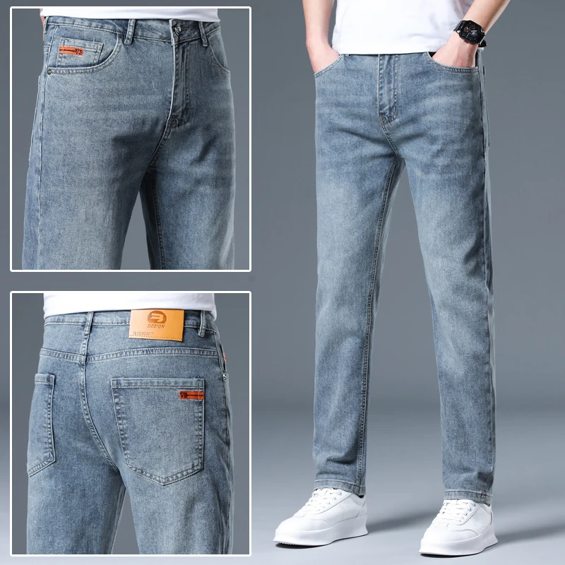 Brand Men's Slim Jeans Spring Thin Fashion Embroidery Business Casual Trousers Comfortable Denim Pants Male Clothes
Brand Men's Slim Jeans Spring Thin Fashion Embroidery Business Casual Trousers Comfortable Denim Pants Male Clothes