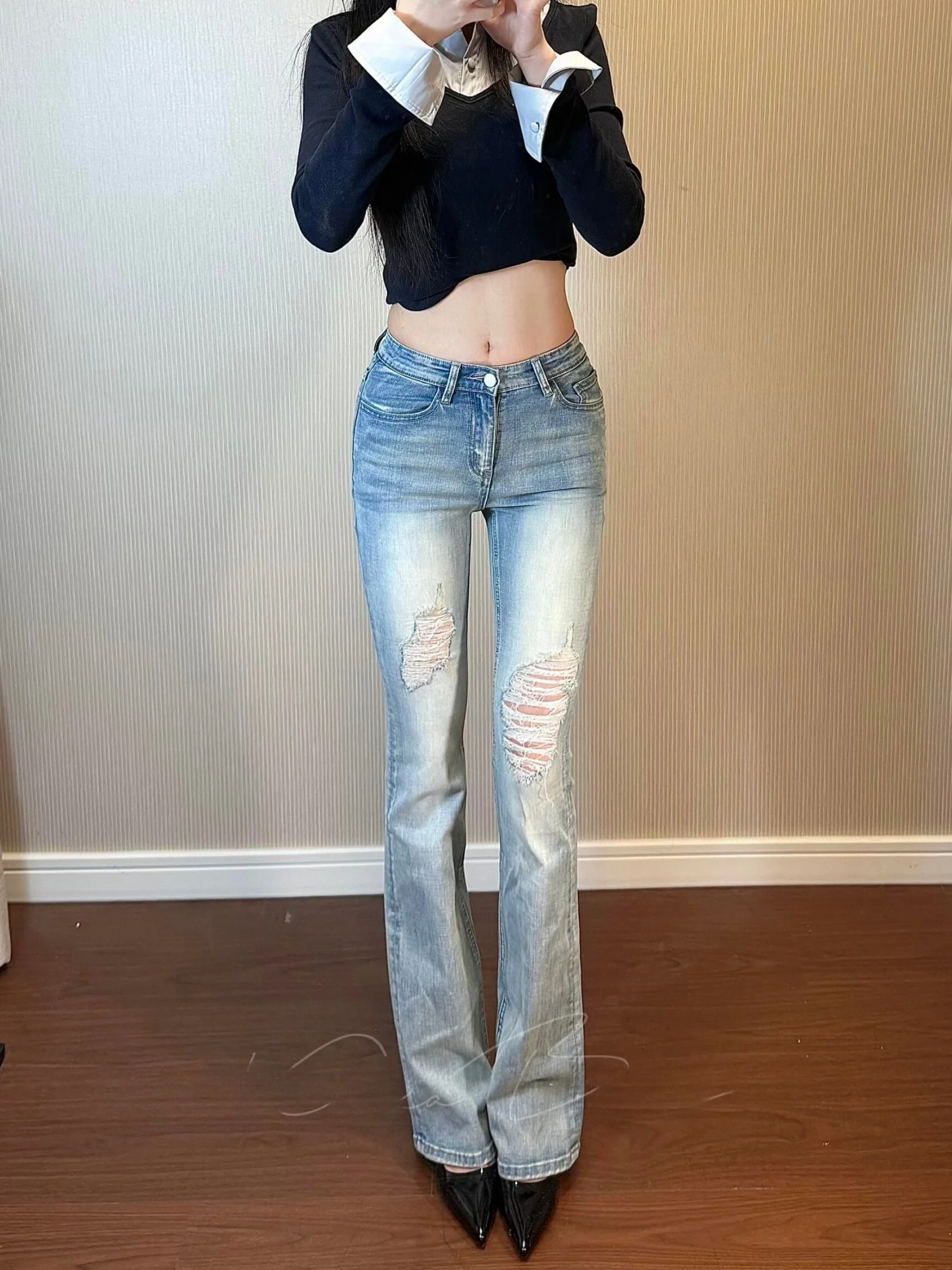 Slim Fit High Waist Bell Bot Jeans Light Blue Waed Retro Sle Long Leg Effect Slimming Versatile Cotton Stretch Denim
Slim Fit High Waist Bell Bot Jeans Light Blue Waed Retro Sle Long Leg Effect Slimming Versatile Cotton Stretch Denim
