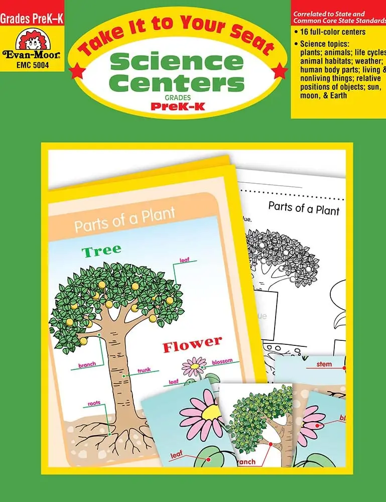 Evan-Moor Take It to Your Seat Science Centers, Grades PreK-K Workbook,aged 3 4 5 6, English book 9781596730908
Evan-Moor Take It to Your Seat Science Centers, Grades PreK-K Workbook,aged 3 4 5 6, English book 9781596730908