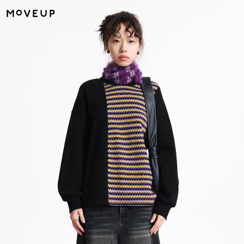 MOVEUP Long Sleeved Round Neck Design Sweatshirts Winter Contrast Color Plaid Patchwork Casual Warm Knit Top For Women 3EWD11488
MOVEUP Long Sleeved Round Neck Design Sweatshirts Winter Contrast Color Plaid Patchwork Casual Warm Knit Top For Women 3EWD11488