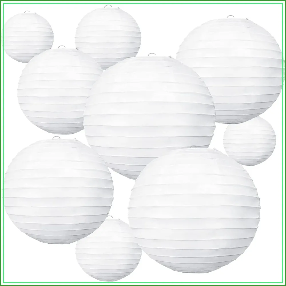 10Pcs White Paper Lanterns Hanging Round Lamps for Birthday, Wedding, Christmas, Home Party Decor (4-10 inch)
10Pcs White Paper Lanterns Hanging Round Lamps for Birthday, Wedding, Christmas, Home Party Decor (4-10 inch)