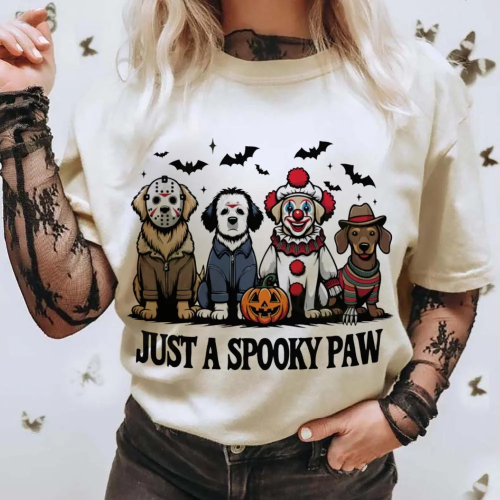 Spooky Paw Halloween Printed Cute Pattern Casual T-Shirt Women's O-Neck Autumn T-Shirt Thanksgiving Basic Retro Top T-Shirt
Spooky Paw Halloween Printed Cute Pattern Casual T-Shirt Women's O-Neck Autumn T-Shirt Thanksgiving Basic Retro Top T-Shirt