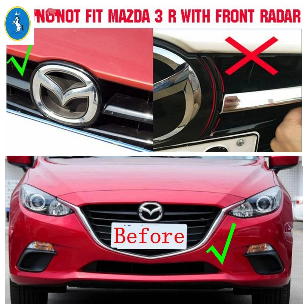 For Mazda 3 2014 2015 2016 Car Front Middle Grille Mesh Stripes Protector Decor Cover Trim ABS Chrome / Red Accessories Exterior
For Mazda 3 2014 2015 2016 Car Front Middle Grille Mesh Stripes Protector Decor Cover Trim ABS Chrome / Red Accessories Exterior