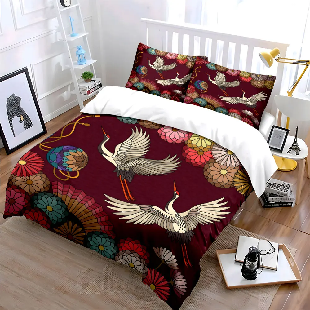 "Floral Crane Pattern Decor Set" Multiple sizes kid's and adults' bedroom Exquisite 3PC bedding set, gift
"Floral Crane Pattern Decor Set" Multiple sizes kid's and adults' bedroom Exquisite 3PC bedding set, gift