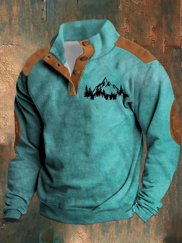 Autumn winter new western denim patchwork men's button placket pullover sweatshirt, fashion velvet men's long-sleeved top
Autumn winter new western denim patchwork men's button placket pullover sweatshirt, fashion velvet men's long-sleeved top