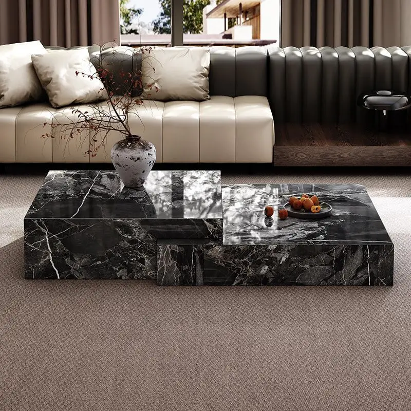 New Italian minimalist rectangular coffee table combination simple living room home rock slab modern small apartment advanced
New Italian minimalist rectangular coffee table combination simple living room home rock slab modern small apartment advanced