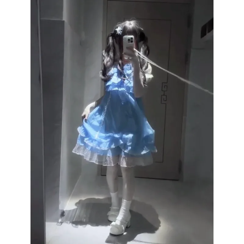 Japanese Kawaii Nana Style Summer Ruffle Lace 2 Pieces Dress Women Bow Design Cardigan Dress Cute Girlish Daily Party Streetwear
Japanese Kawaii Nana Style Summer Ruffle Lace 2 Pieces Dress Women Bow Design Cardigan Dress Cute Girlish Daily Party Streetwear