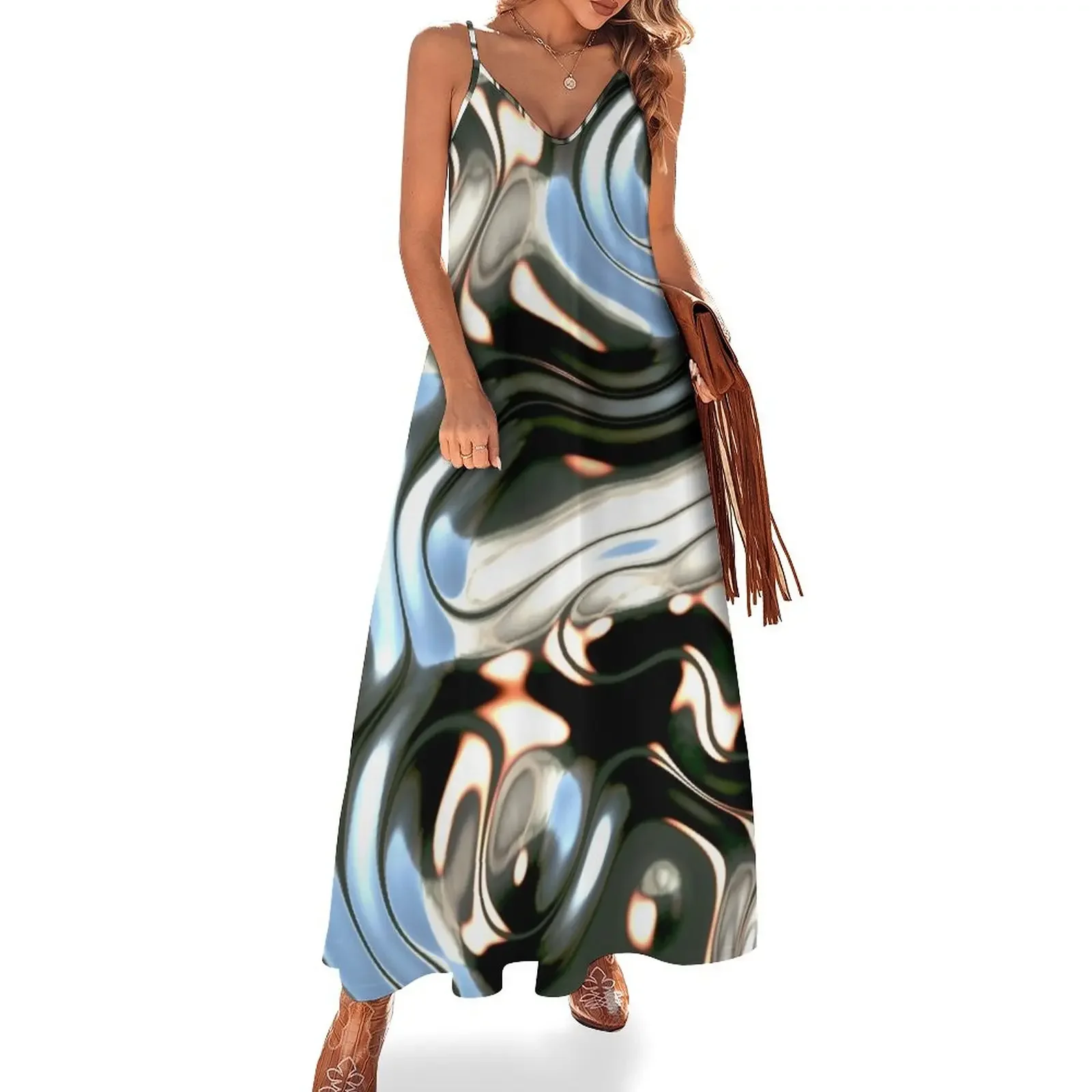 Liquid Flow (Futuristic Decorative Pattern - Liquid Metal) Sleeveless Dress dress women's dresses luxury Party dresses Dress
Liquid Flow (Futuristic Decorative Pattern - Liquid Metal) Sleeveless Dress dress women's dresses luxury Party dresses Dress
