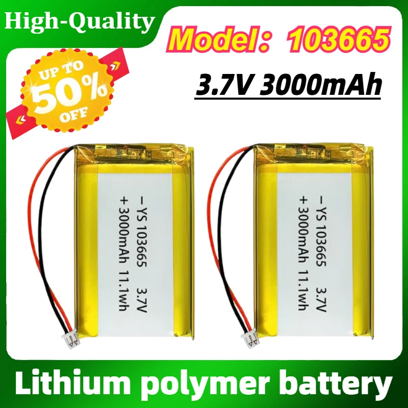 2PCS/LOT 103665 Battery 3.7V 3000mAh Polymer Lithium Batteries for Bluetooth Keyboard Tablet PC Dvd Speaker Digital Camera
2PCS/LOT 103665 Battery 3.7V 3000mAh Polymer Lithium Batteries for Bluetooth Keyboard Tablet PC Dvd Speaker Digital Camera