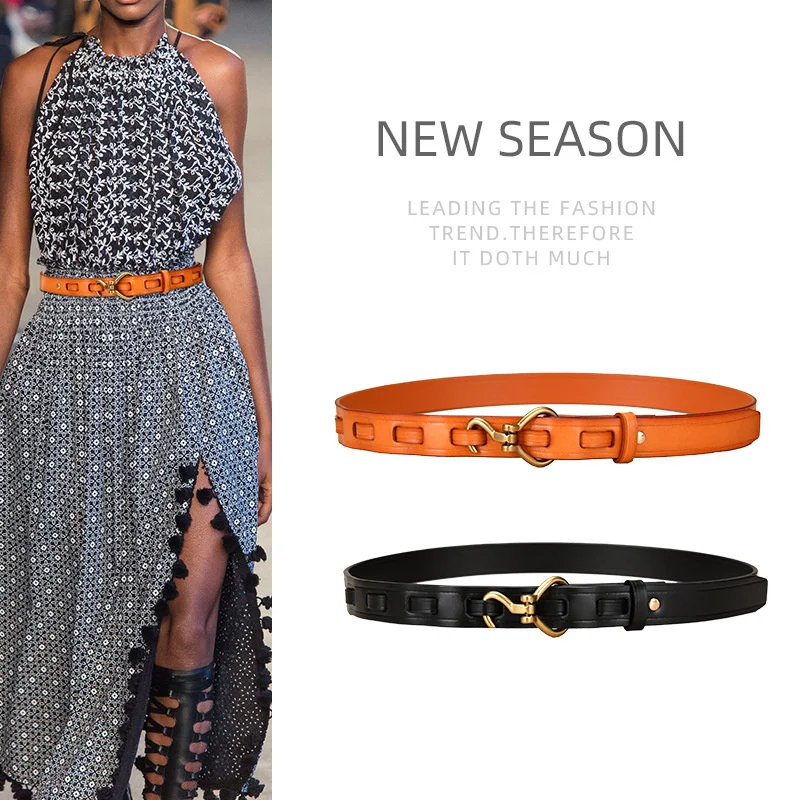 100% genuine real leather New women's belt waist cover dress Korean decorative punch free buckle versatile
100% genuine real leather New women's belt waist cover dress Korean decorative punch free buckle versatile