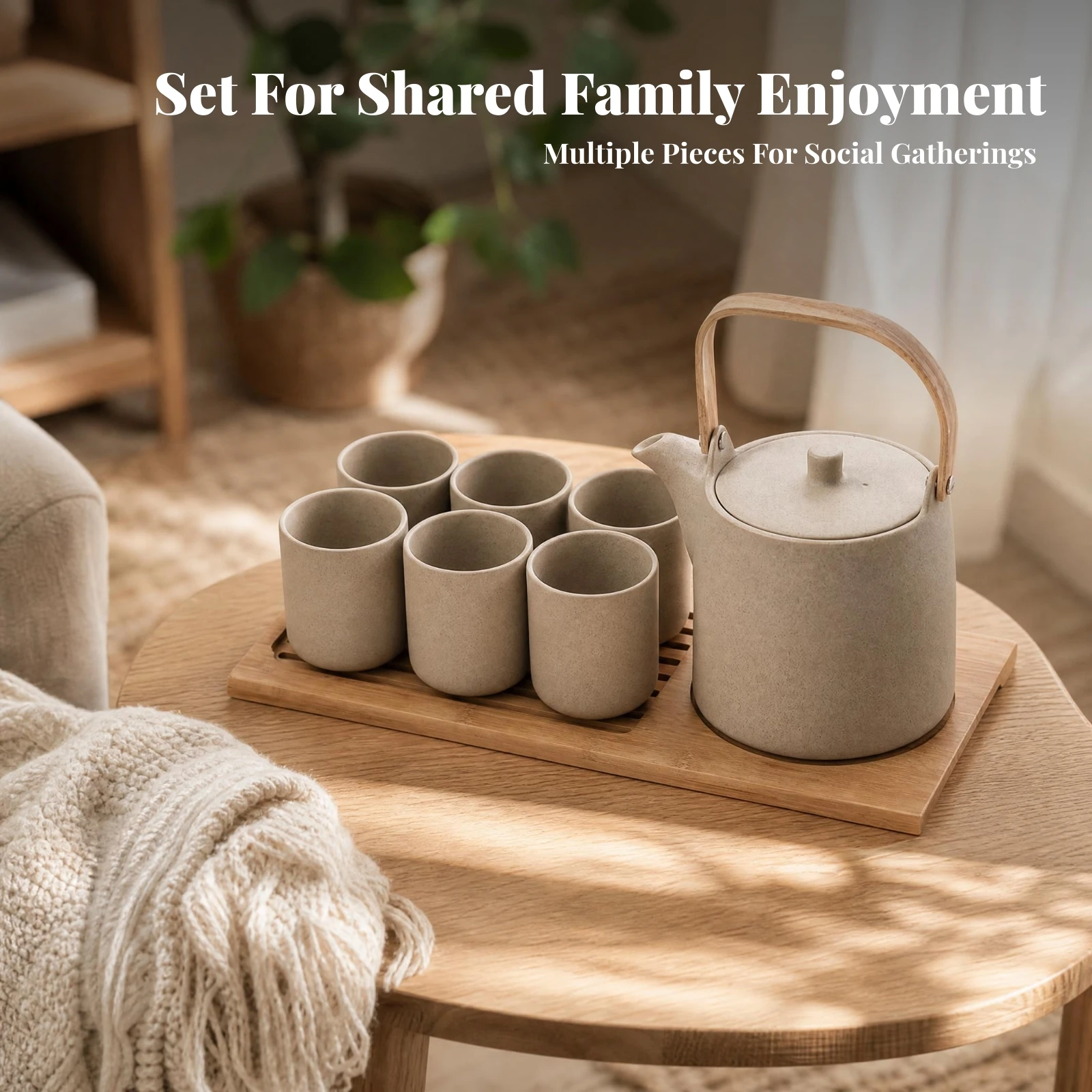 Decorative Ceramic Tea Set Safe for Food Contact Wood Tray Tea Set Rustic Style Tableware
Decorative Ceramic Tea Set Safe for Food Contact Wood Tray Tea Set Rustic Style Tableware