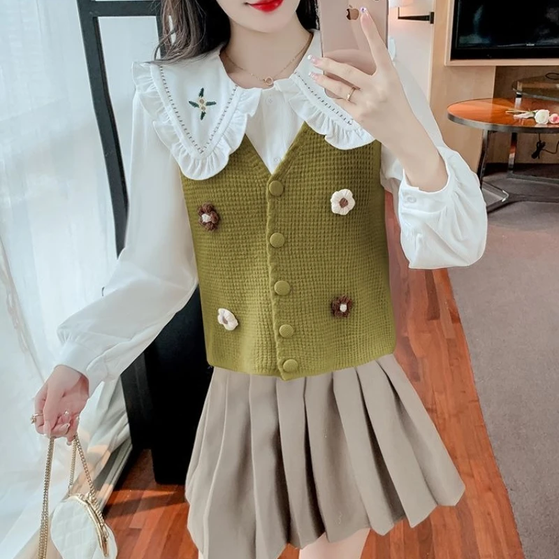 Knit Vests For Women Flowers Sleeveless Elegant Clothing Waistcoat Jumper Fashion 2025 Y2k Vintage Classic Cropped Lady Sweaters
Knit Vests For Women Flowers Sleeveless Elegant Clothing Waistcoat Jumper Fashion 2025 Y2k Vintage Classic Cropped Lady Sweaters