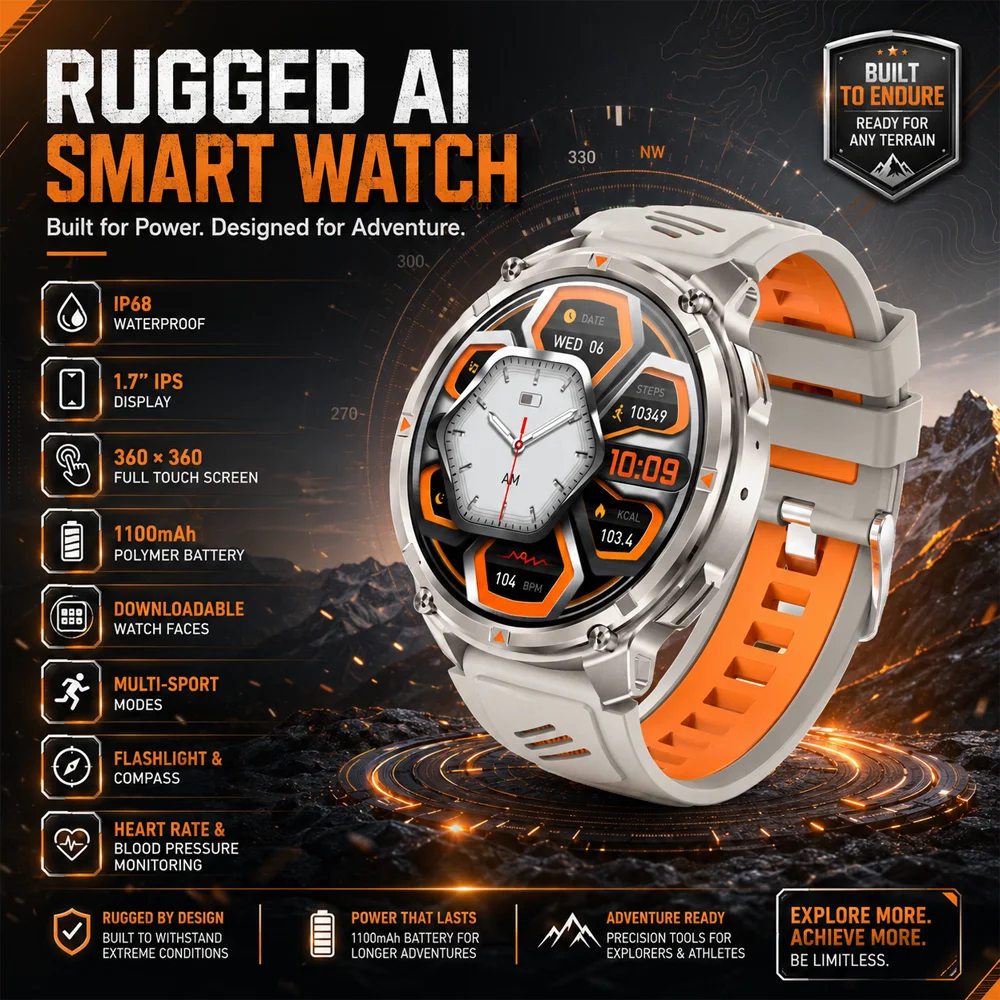 2026 New Bluetooth Call Smart Watch 3ATM Waterproof Compass LED Flashlight 1100mAh Large Battery GPS Outdoor Sports Smartwatch
2026 New Bluetooth Call Smart Watch 3ATM Waterproof Compass LED Flashlight 1100mAh Large Battery GPS Outdoor Sports Smartwatch