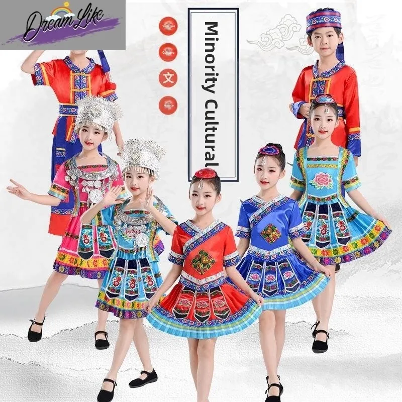 Детская одежда для выступлений: Национальный костюм народности минори, танцевальный наряд для мальчиков и девочек, этнический костюм Юньна Гуанси Тудзя
Детская одежда для выступлений: Национальный костюм народности минори, танцевальный наряд для мальчиков и девочек, этнический костюм Юньна Гуанси Тудзя