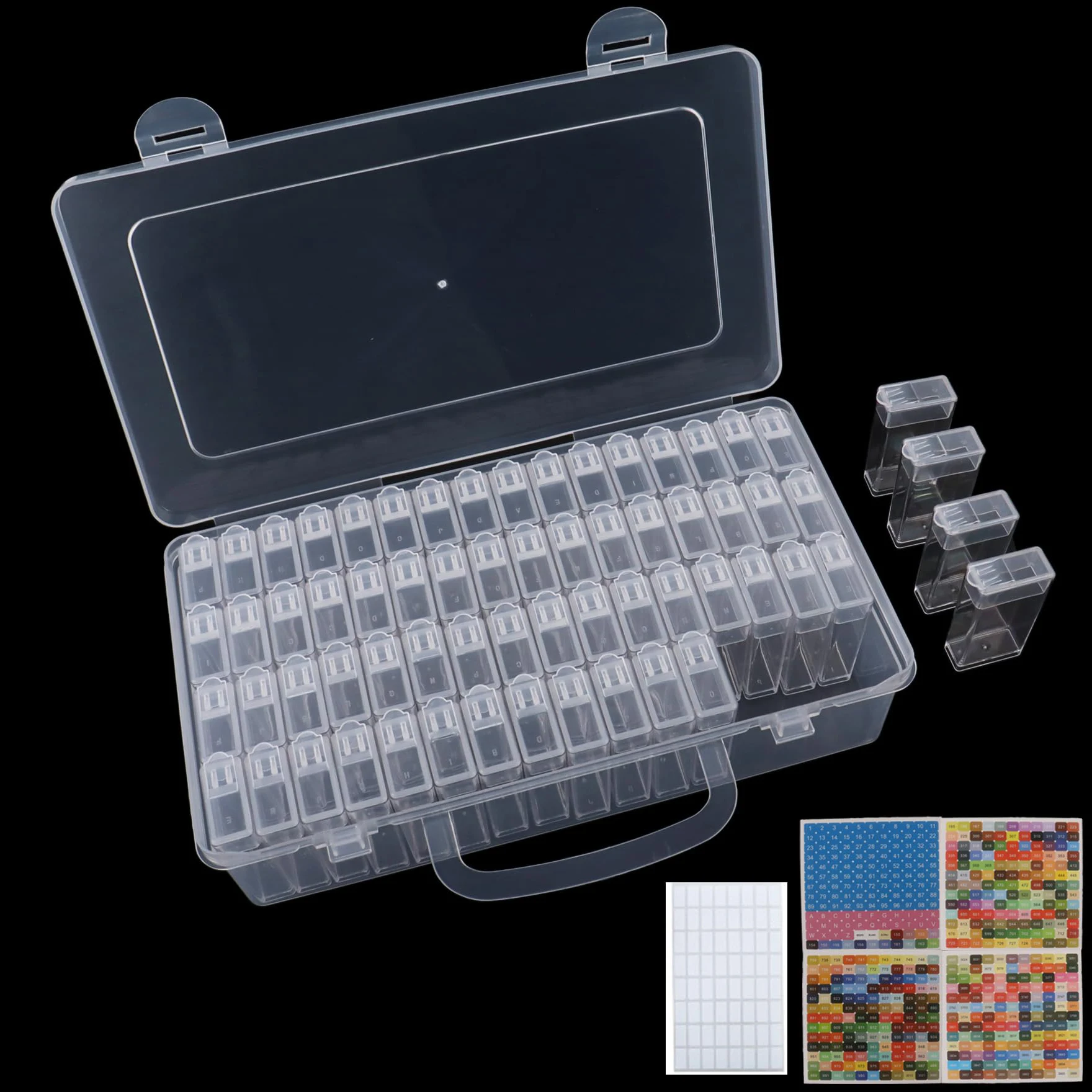 2 Pack 64 Grids Diamond Painting Storage Containers, Portable Plastic Diamond Art Bead Storage Box with DMC Label Stickers
2 Pack 64 Grids Diamond Painting Storage Containers, Portable Plastic Diamond Art Bead Storage Box with DMC Label Stickers
