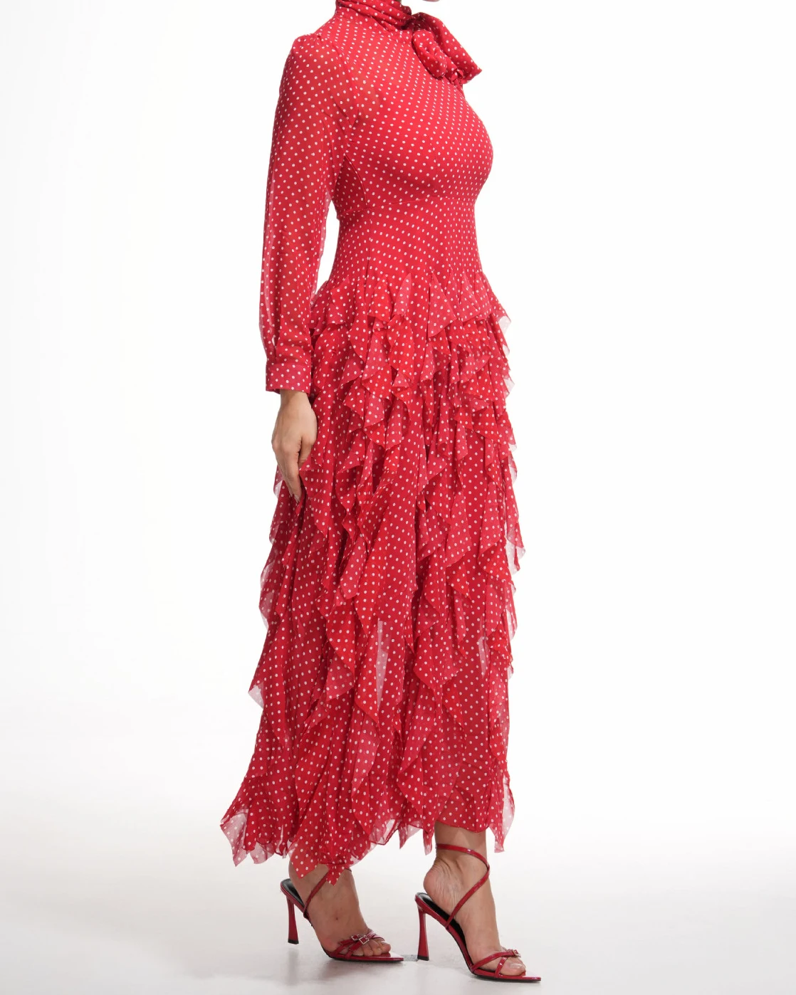 White-collar commuting temperament long skirt polka dot half-high collar long-sleeved dress banquet dress skirt-GZXX441
White-collar commuting temperament long skirt polka dot half-high collar long-sleeved dress banquet dress skirt-GZXX441
