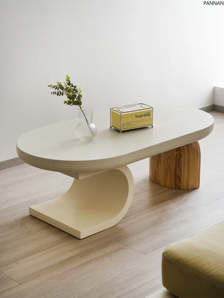 Nordic Japanese-style small apartment log oval coffee table living room paint cream wind low table balcony tatami tea table
Nordic Japanese-style small apartment log oval coffee table living room paint cream wind low table balcony tatami tea table