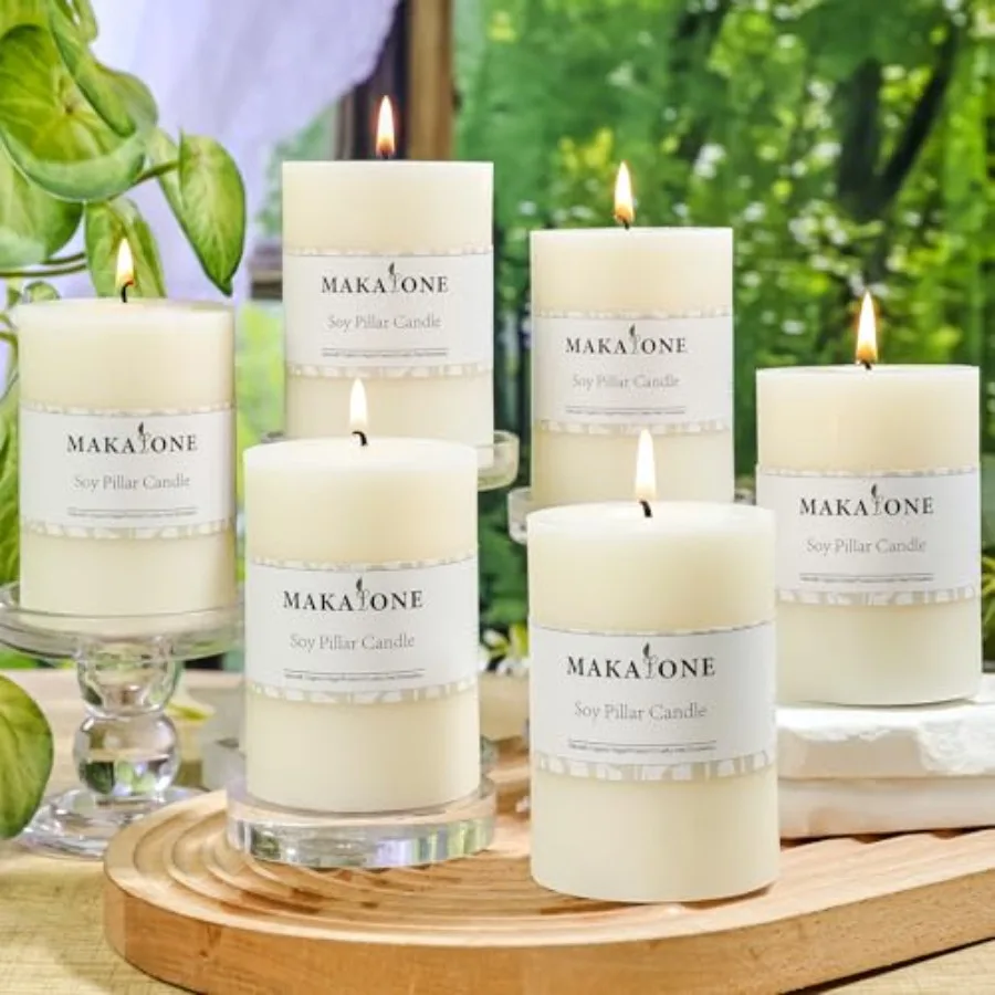 Soy White Pillar Candles, Natural Soybean Hand-Poured Pillar Candles-336 H Long Lasting Burning, Clean Burning Unscented and Sm
Soy White Pillar Candles, Natural Soybean Hand-Poured Pillar Candles-336 H Long Lasting Burning, Clean Burning Unscented and Sm
