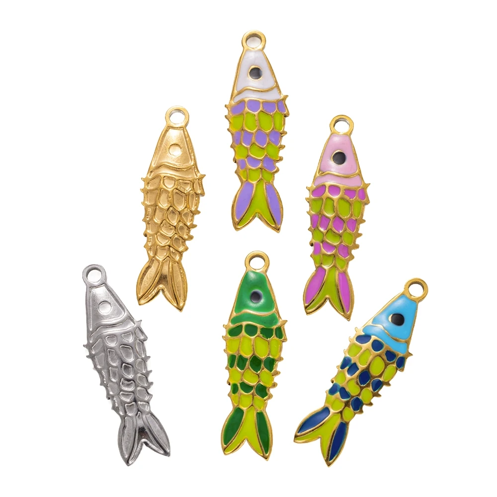 5Pcs/Lot Stainless Steel Gold Animal Pendant Fish Charms For DIY Earrings Necklaces Keychains Jewelry Making Supplies Component
5Pcs/Lot Stainless Steel Gold Animal Pendant Fish Charms For DIY Earrings Necklaces Keychains Jewelry Making Supplies Component