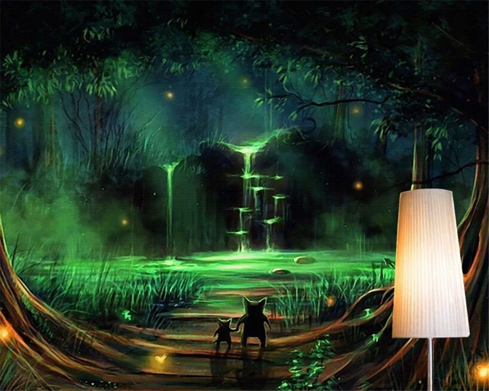 Custom Wallpaper Green Abstract Forest Waterfall Water Small Animal Child Background wall Decorative wallpaper
Custom Wallpaper Green Abstract Forest Waterfall Water Small Animal Child Background wall Decorative wallpaper