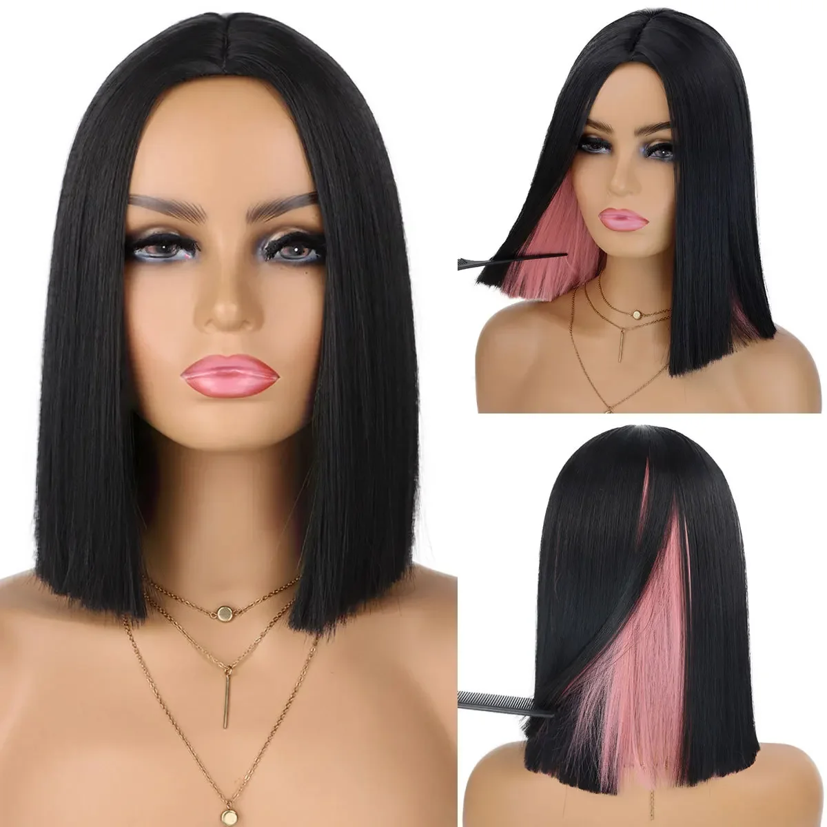 Synthetic Colorful Short Bob Wig With Bangs Heat Resistant Fiber Bobo Style Cosplay Costume Party Full Head Hairpiece
Synthetic Colorful Short Bob Wig With Bangs Heat Resistant Fiber Bobo Style Cosplay Costume Party Full Head Hairpiece