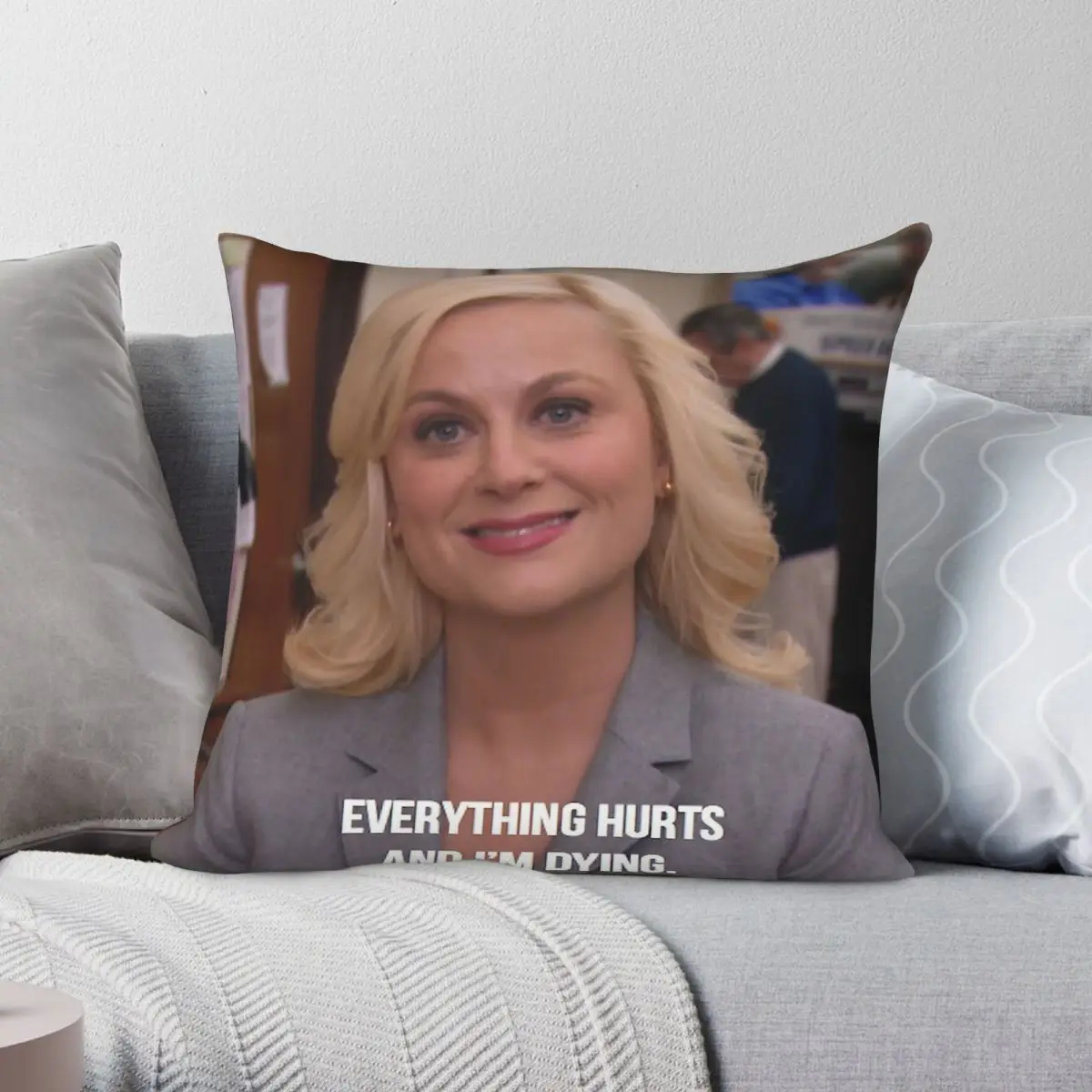 Leslie Knope Everything Hurts I'm Dying Square Pillowcase Polyester Linen Velvet Printed Zip Decorative Sofa Cushion Cover
Leslie Knope Everything Hurts I'm Dying Square Pillowcase Polyester Linen Velvet Printed Zip Decorative Sofa Cushion Cover