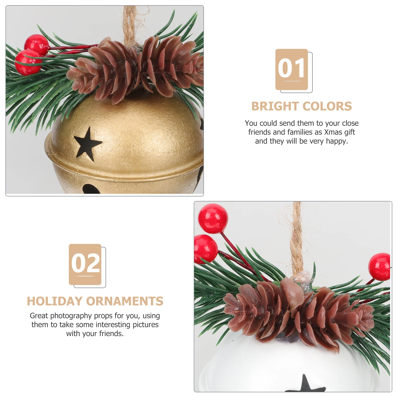 3 Pcs Christmas Metal Paint Bell DIY Berry Hanging Pendants Festoon Party Colorful
3 Pcs Christmas Metal Paint Bell DIY Berry Hanging Pendants Festoon Party Colorful