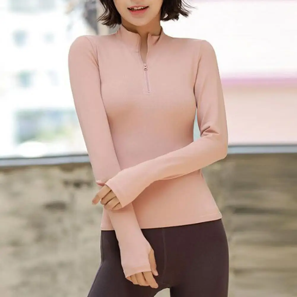 Women Sportswear Breathable Exercise Clothing Stretchy Long Sleeve Women's Sports Top with Zipper Stand Collar for Sportswear
Women Sportswear Breathable Exercise Clothing Stretchy Long Sleeve Women's Sports Top with Zipper Stand Collar for Sportswear