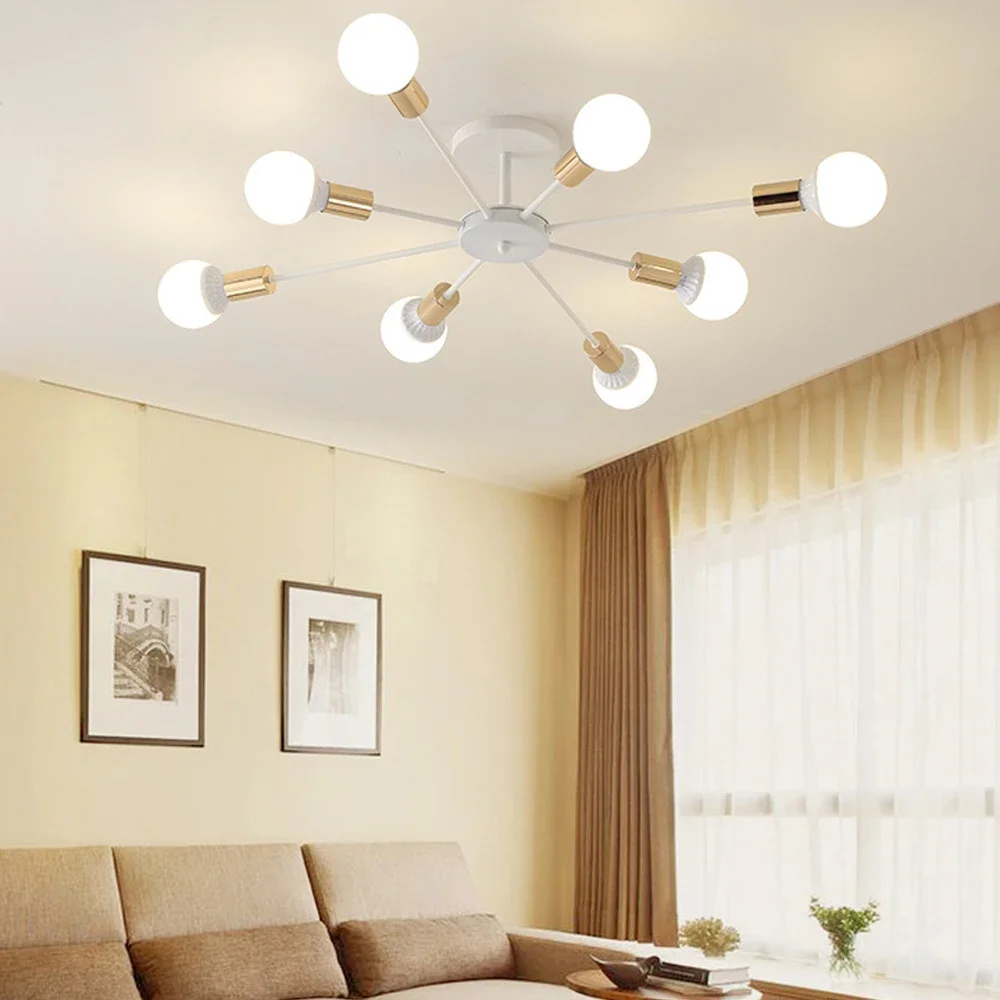 Multiple Rod Wrought Iron Ceiling Light Retro Industrial Loft Nordic Sputnik White Lamp for Home Decor Dinning Cafe Bar E27
Multiple Rod Wrought Iron Ceiling Light Retro Industrial Loft Nordic Sputnik White Lamp for Home Decor Dinning Cafe Bar E27
