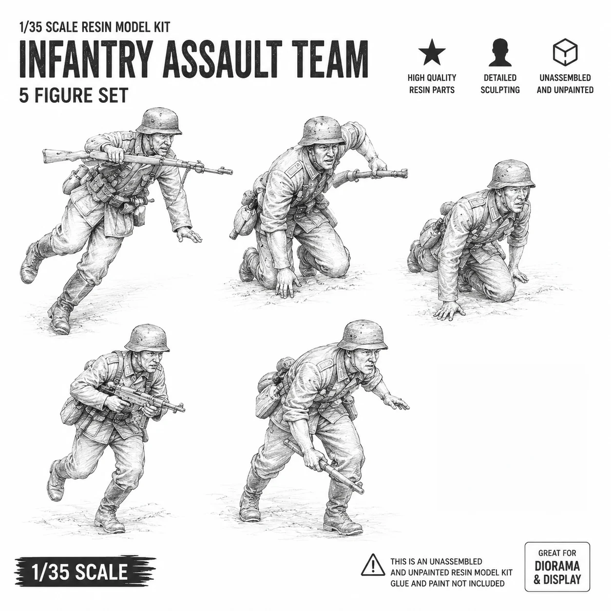 1: 35 Resin Model Kit Tank Soldier 5 Characters Model Scene Layout Toy Model
1: 35 Resin Model Kit Tank Soldier 5 Characters Model Scene Layout Toy Model