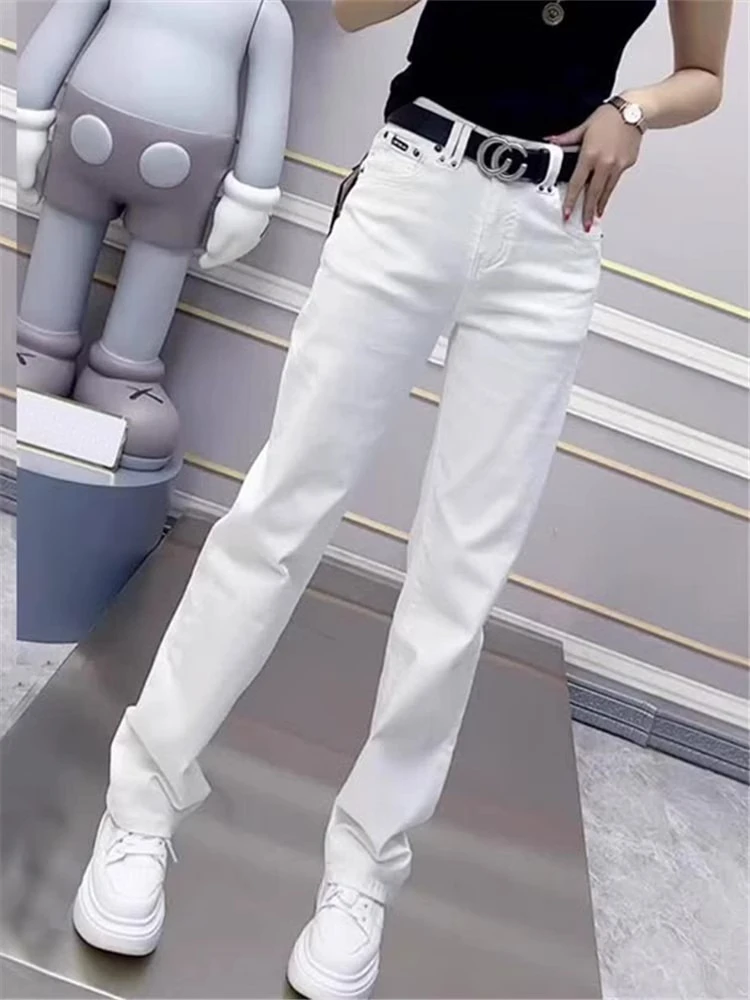 2025 New Jeans Autumn Plus Size High-Waisted Straight-Leg Pants Women's White Slimming Wide-Leg Dragging Denim Trousers Outwear
2025 New Jeans Autumn Plus Size High-Waisted Straight-Leg Pants Women's White Slimming Wide-Leg Dragging Denim Trousers Outwear