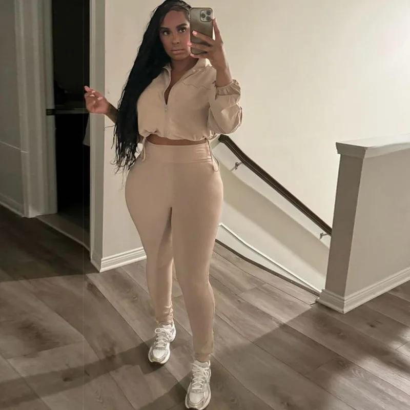 2025 Autumn Casual Women 2 Piece Set Classic Solid Long Sleeve Drawstring Zip-up Coats+Slim Pants Female Basic Sporty Outfits
2025 Autumn Casual Women 2 Piece Set Classic Solid Long Sleeve Drawstring Zip-up Coats+Slim Pants Female Basic Sporty Outfits