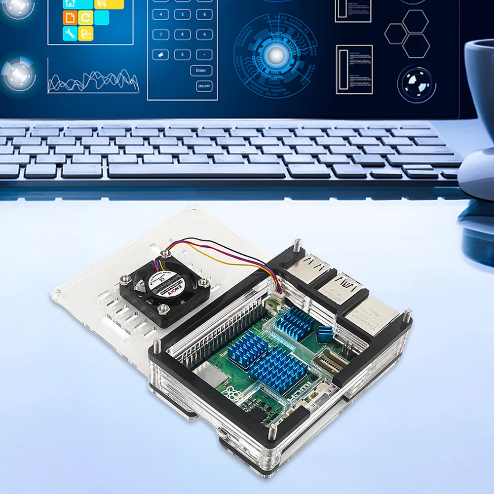 Transparent Protective Case Support Official Active Cooler Acrylic Enlosure Shell Protective Case Box for Raspberry Pi 5 4GB/8GB
Transparent Protective Case Support Official Active Cooler Acrylic Enlosure Shell Protective Case Box for Raspberry Pi 5 4GB/8GB