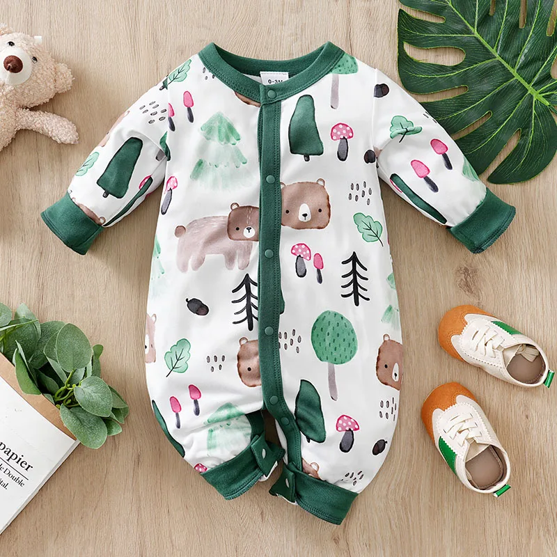 Baby Autumn Clothes Cartoon Animal Elements Baby Boy Long Sleeved Jumpsuit Casual Baby Single Breasted Clothes
Baby Autumn Clothes Cartoon Animal Elements Baby Boy Long Sleeved Jumpsuit Casual Baby Single Breasted Clothes