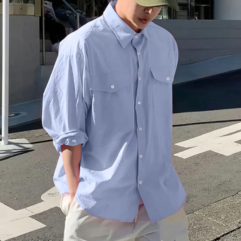 INCERUN Men Shirts Turn Down Collar Long Sleeved Button Down Blouse Solid Color Casual Simple Pocket Tops Male Clothing
INCERUN Men Shirts Turn Down Collar Long Sleeved Button Down Blouse Solid Color Casual Simple Pocket Tops Male Clothing