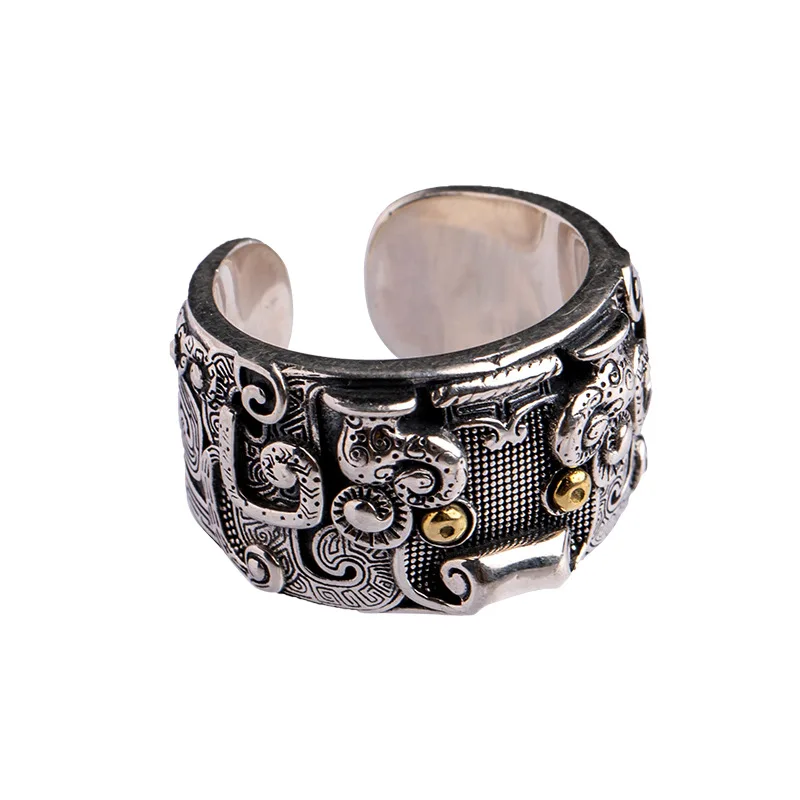 Chiba Thai Silver Gluttonous Pattern Ring Male Personality Chaoren Divine Beast Opening Vintage China-Chic Style Dominant Ring
Chiba Thai Silver Gluttonous Pattern Ring Male Personality Chaoren Divine Beast Opening Vintage China-Chic Style Dominant Ring