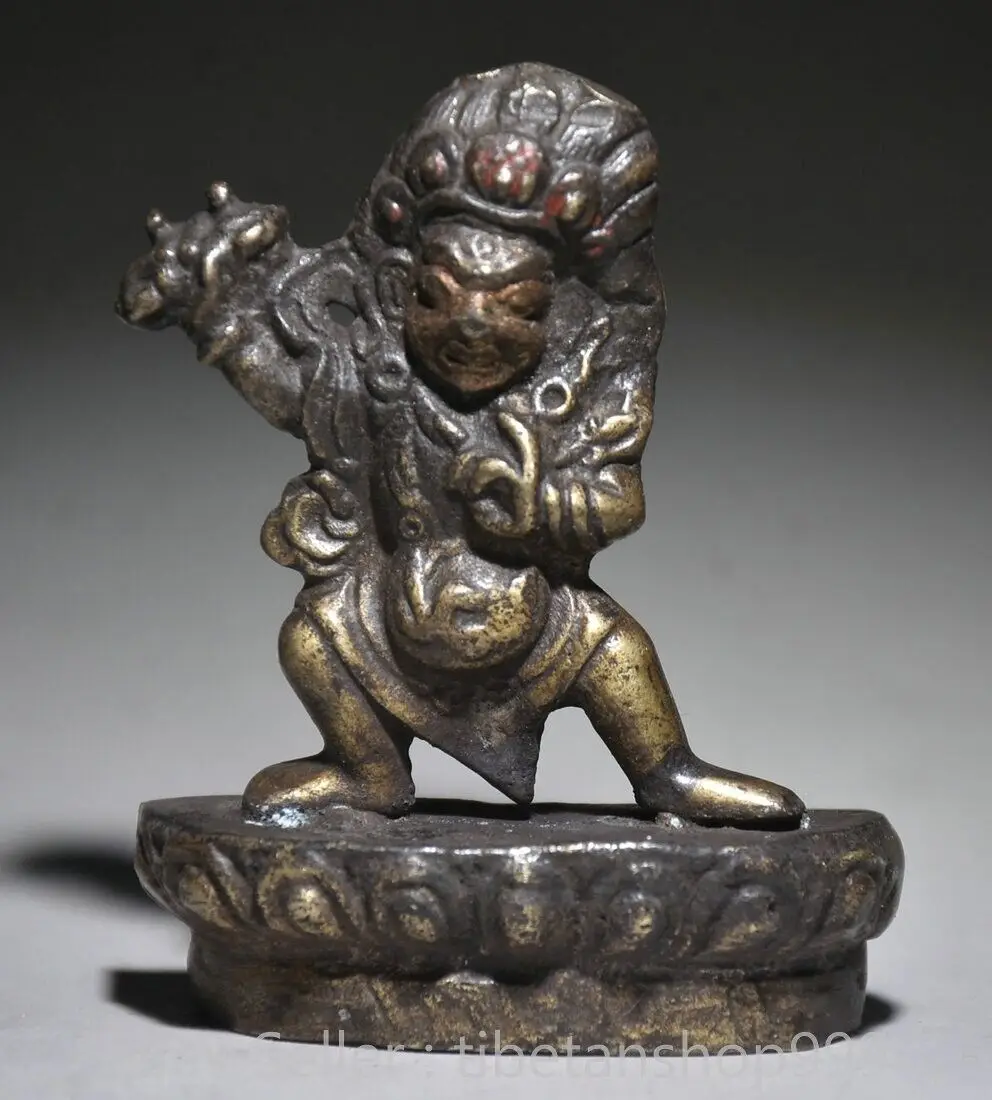 2.4 inch Ancient Chinese Buddhist Bronze Vajradhara Vajrabahirava Muse Buddha Sculpture gilded Brass
2.4 inch Ancient Chinese Buddhist Bronze Vajradhara Vajrabahirava Muse Buddha Sculpture gilded Brass