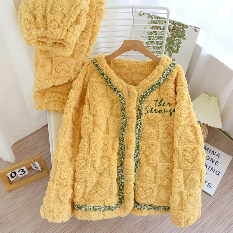 Flannel Women's Pajamas Sets Casual Autumn Winter New Soft Sleepwear Velvet Pyjama Ladies Pijama Mujer 2 Piece Pjs Warm Homewear
Flannel Women's Pajamas Sets Casual Autumn Winter New Soft Sleepwear Velvet Pyjama Ladies Pijama Mujer 2 Piece Pjs Warm Homewear