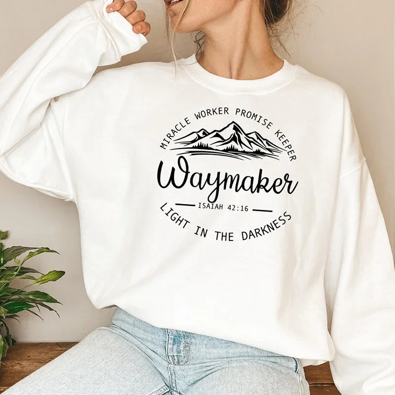 Waymakers Promise Keeper Mountains Women Sweatshirts Long Sleeve Hoodies O Neck Streetwear Loose Cotton Jumpers Top Dropshipping
Waymakers Promise Keeper Mountains Women Sweatshirts Long Sleeve Hoodies O Neck Streetwear Loose Cotton Jumpers Top Dropshipping