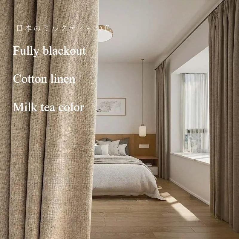 Japanese Thickened Fully Blackout Cotton Linen Curtains for Living Room Bedroom Dining Hotel Blackout Thermal Tulle Custom Size
Japanese Thickened Fully Blackout Cotton Linen Curtains for Living Room Bedroom Dining Hotel Blackout Thermal Tulle Custom Size