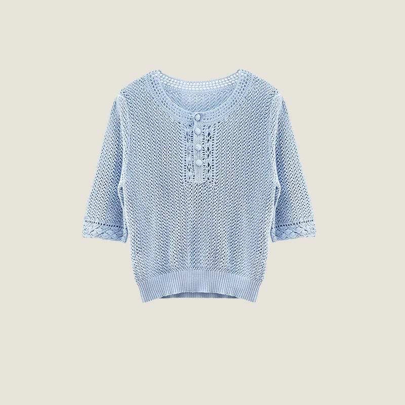 Handmade Hollow out Knitted irt 00% Cotton ort Sve Romantic Lazy oulder Version Spring Commute Sle Pure Color rou...
Handmade Hollow out Knitted irt 00% Cotton ort Sve Romantic Lazy oulder Version Spring Commute Sle Pure Color rou...