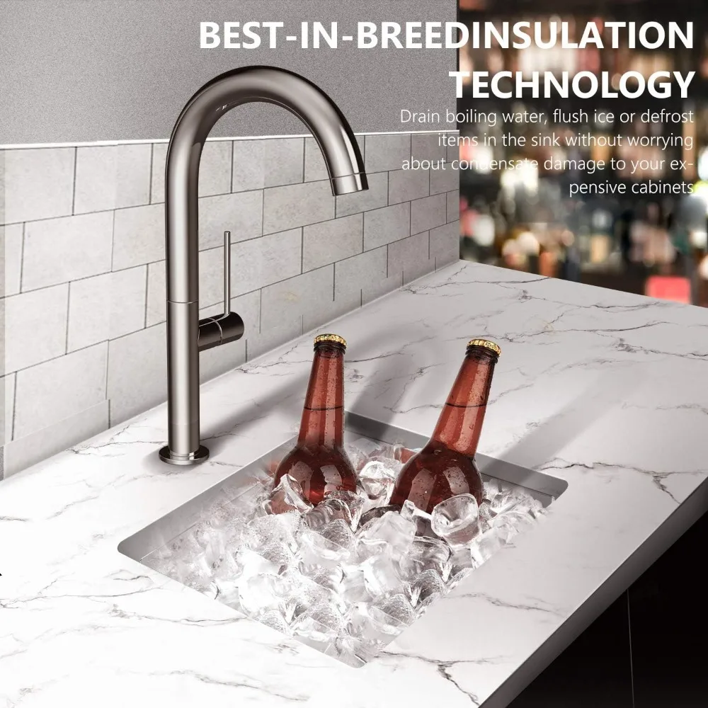 22-Inch Undermount Kitchen Sink, Premium 304 Stainless Steel Bar Sink - 10 Inches Deep Basin Single Bowl Sink
22-Inch Undermount Kitchen Sink, Premium 304 Stainless Steel Bar Sink - 10 Inches Deep Basin Single Bowl Sink