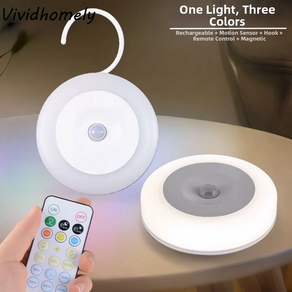 Cordless Motion Sensor Night Light USB Rechargeable Round Shape Smart LED Night Lamp Hook Design Magnetic Wall Lights Bedroom
Cordless Motion Sensor Night Light USB Rechargeable Round Shape Smart LED Night Lamp Hook Design Magnetic Wall Lights Bedroom