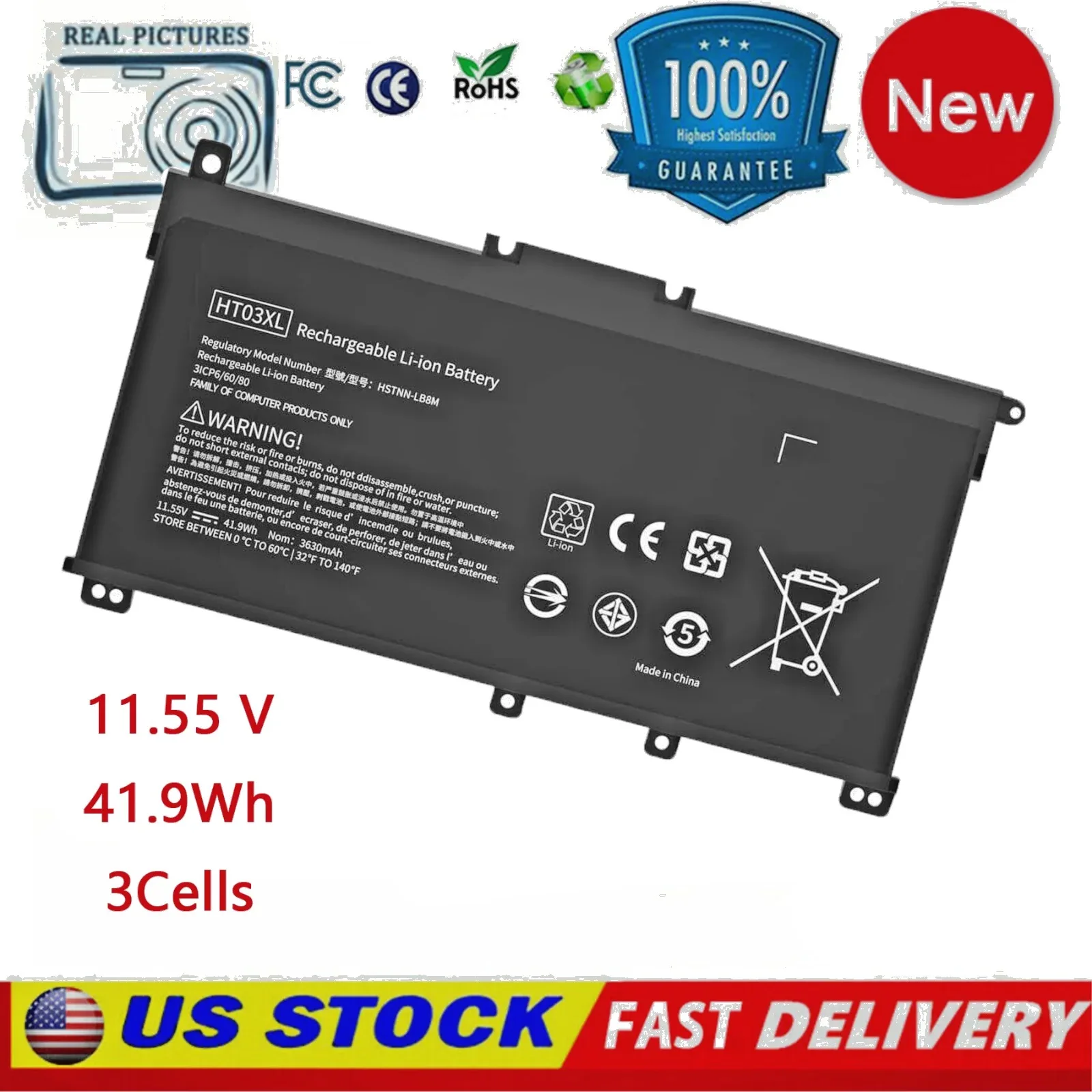 Аккумулятор HT03XL для ноутбука HP Pavilion 14-CE 14-CF 14-DF 15-CS 15-DA 15-DB 15-DW 17-by 17-CA Series 15-CS0053CL
Аккумулятор HT03XL для ноутбука HP Pavilion 14-CE 14-CF 14-DF 15-CS 15-DA 15-DB 15-DW 17-by 17-CA Series 15-CS0053CL