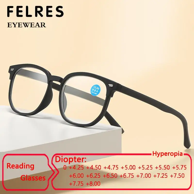 Fashion Black Retro Square Anti Blue Light Reading Glasses Men Women Computer Glasses Farsighted Highly Diopter +6.0 6.5 7.0 8.0
Fashion Black Retro Square Anti Blue Light Reading Glasses Men Women Computer Glasses Farsighted Highly Diopter +6.0 6.5 7.0 8.0