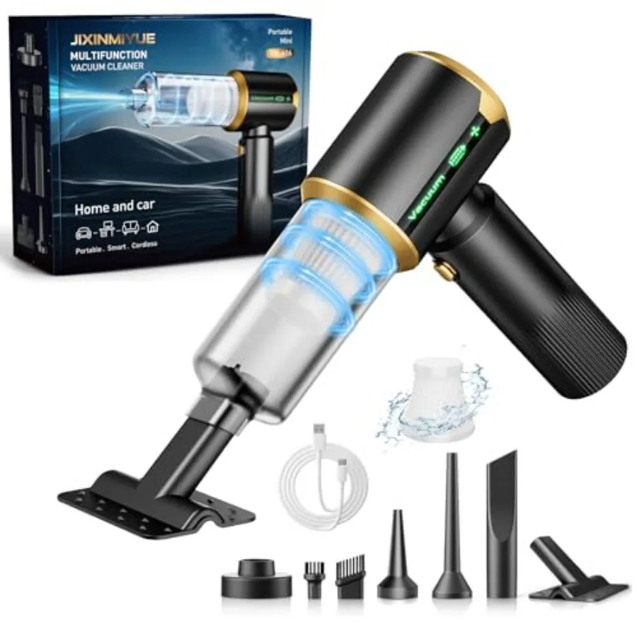 Cordless Car Vacuum Cleaner: Handheld Vacuum with 16000Pa Strong Suction, Brushless Motor and HEPA Filter, 7-in-1 Cleaning Kit,
Cordless Car Vacuum Cleaner: Handheld Vacuum with 16000Pa Strong Suction, Brushless Motor and HEPA Filter, 7-in-1 Cleaning Kit,