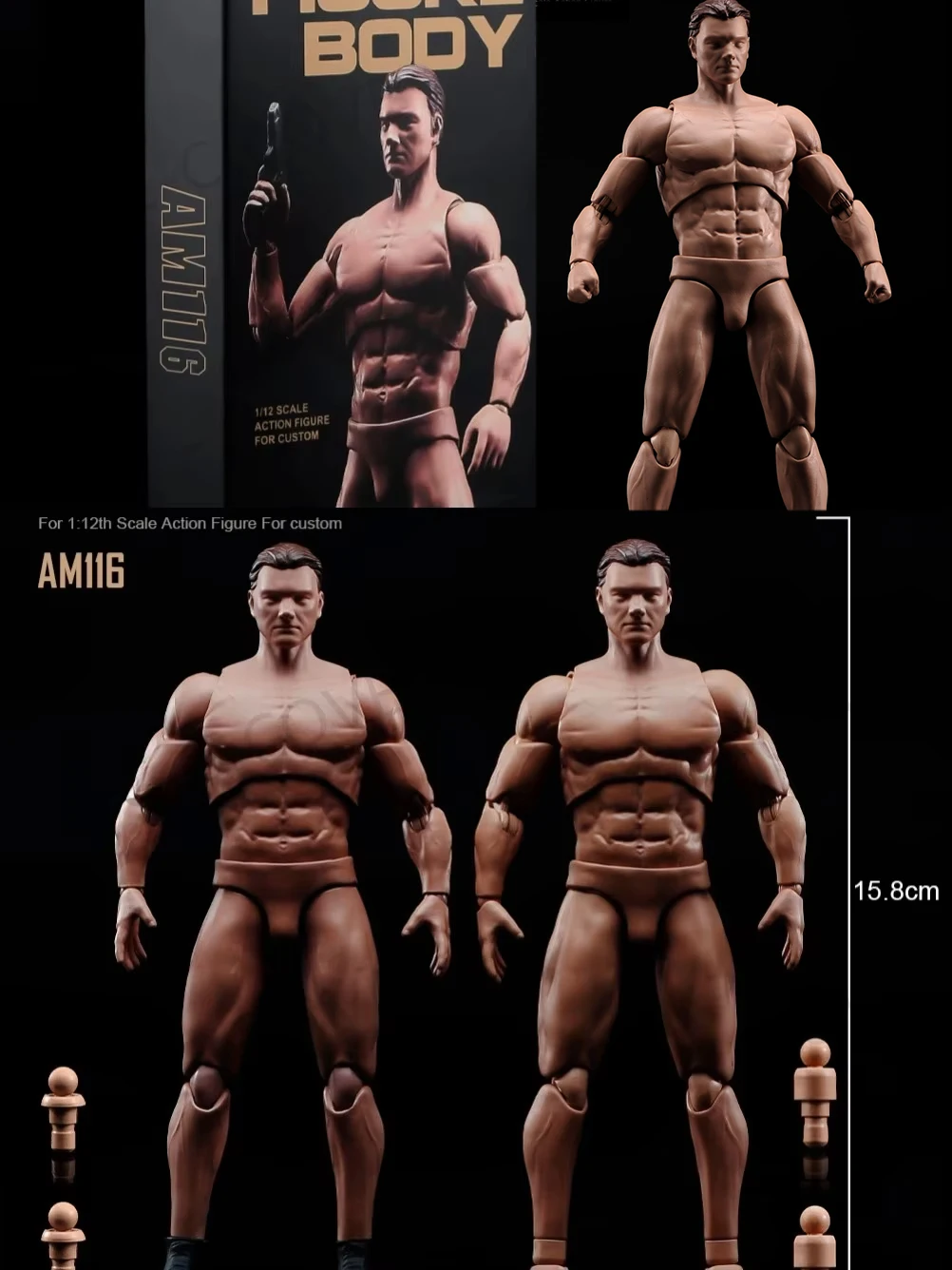 ANT 1/12 Flexible Seamless Men's Super Strong Muscle Action Doll And Accessories Handgun AM116 Suitable For 6" Action Dolls
ANT 1/12 Flexible Seamless Men's Super Strong Muscle Action Doll And Accessories Handgun AM116 Suitable For 6" Action Dolls