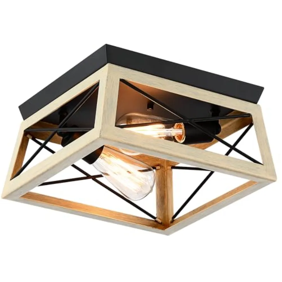 2-Light Flush Mount Ceiling Light Rustic Industrial Farmhouse Square Fixture for Porch Patio Kitchen Hallway Entryway
2-Light Flush Mount Ceiling Light Rustic Industrial Farmhouse Square Fixture for Porch Patio Kitchen Hallway Entryway