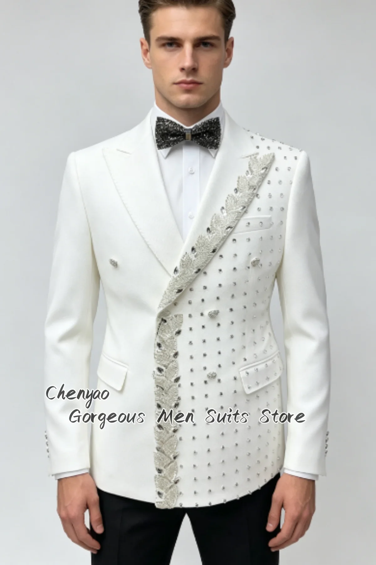 Elegant Luxury Hand-Set Rhinestones Men Suits Customized Groom Wedding Party Tuxedos Business Male Blazers 2Pcs Sets ropa hombre
Elegant Luxury Hand-Set Rhinestones Men Suits Customized Groom Wedding Party Tuxedos Business Male Blazers 2Pcs Sets ropa hombre